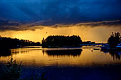 Savonlinna, tramonto dal nostro ostello sull'isola di Vrsaari. 